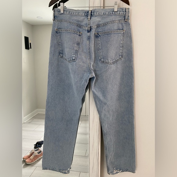 Agolde Blue Straight Leg Jeans - Picture 4 of 8